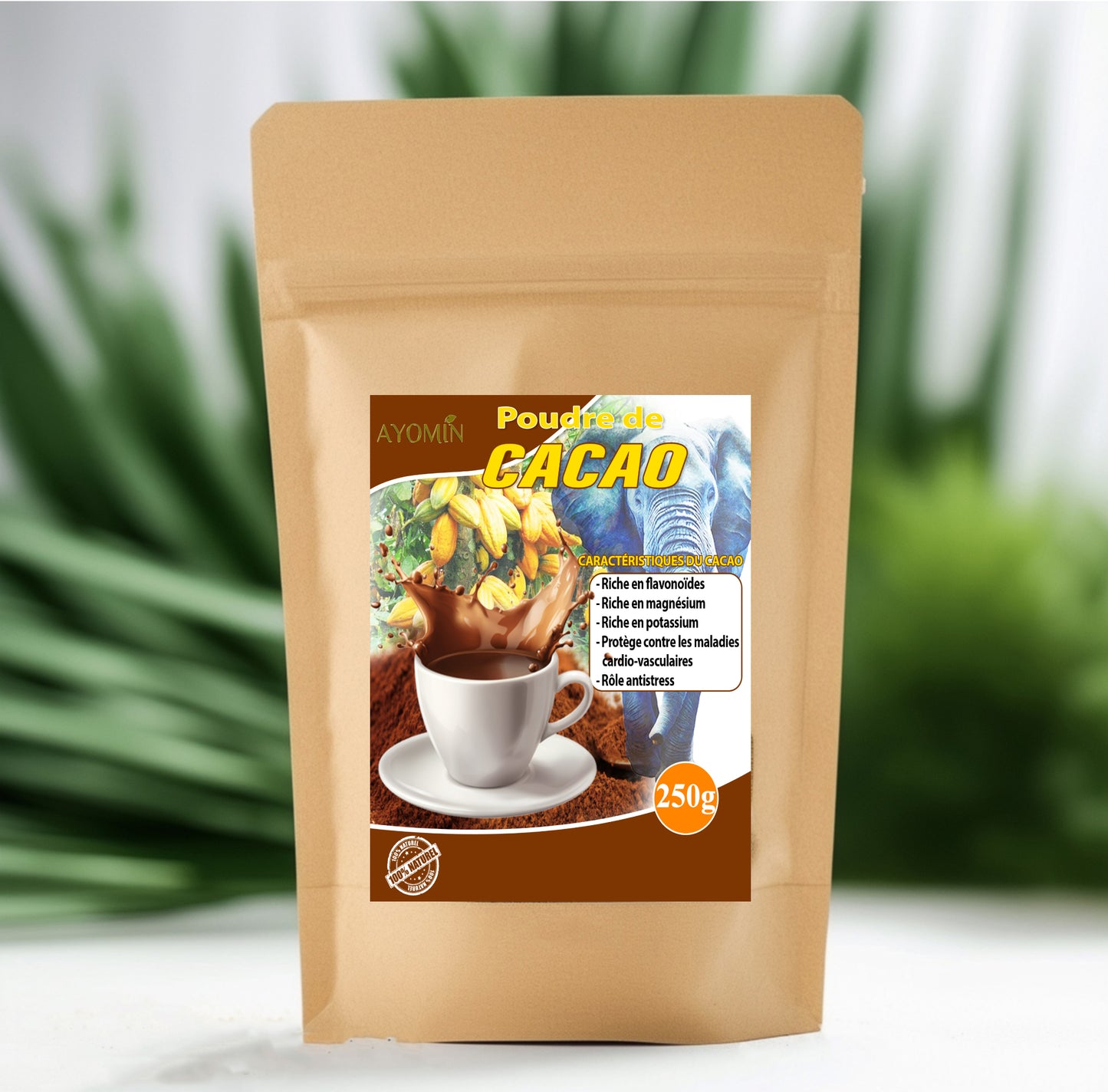 Poudre de Cacao Pure, 100% Naturelle, 250g