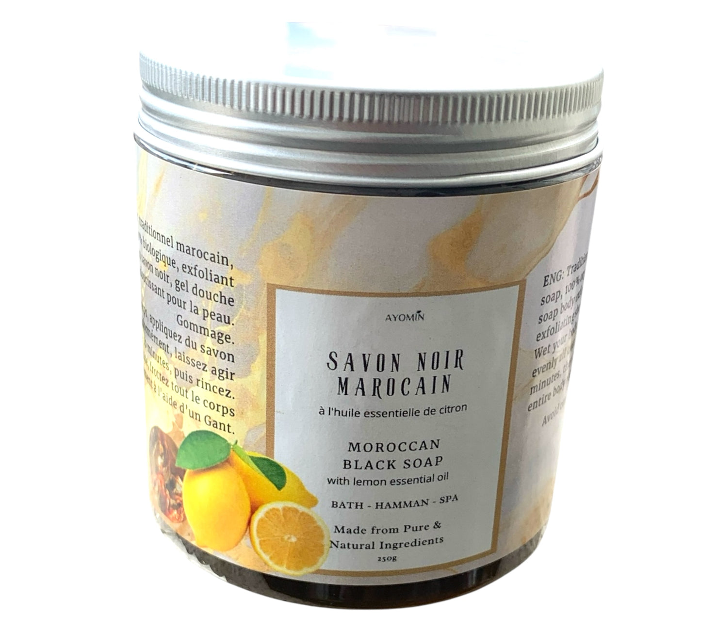 Savon Noir Marocain au Citron, 100% Naturel