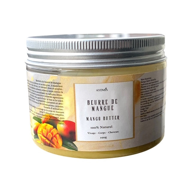 Beurre de Mangue Pur AYOMIN 100g – Soin Nourrissant Visage, Corps & Cheveux-Hydratation Intense & Soin Réparateur