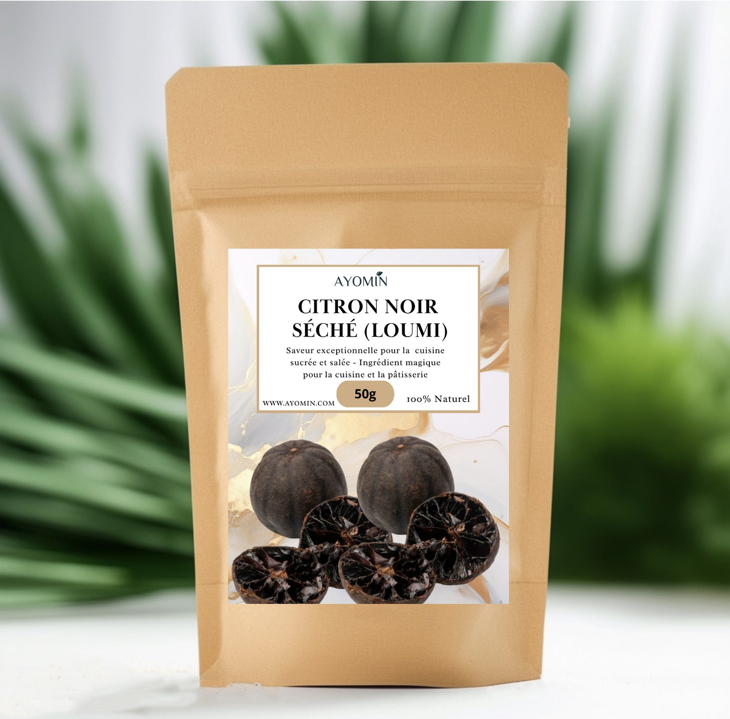 Citrons Noirs Séchés AYOMIN – 50g | 100% Naturels & Authentiques | Pour Tisanes, Cuisine Orientale, Bouillons & Infusions Détox