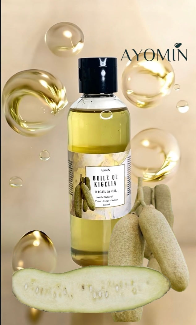 Huile de Kigelia Africana, 100ml, Huile Raffermissante Corps, Soin Naturel pour Poitrine, Hanches et Fessiers