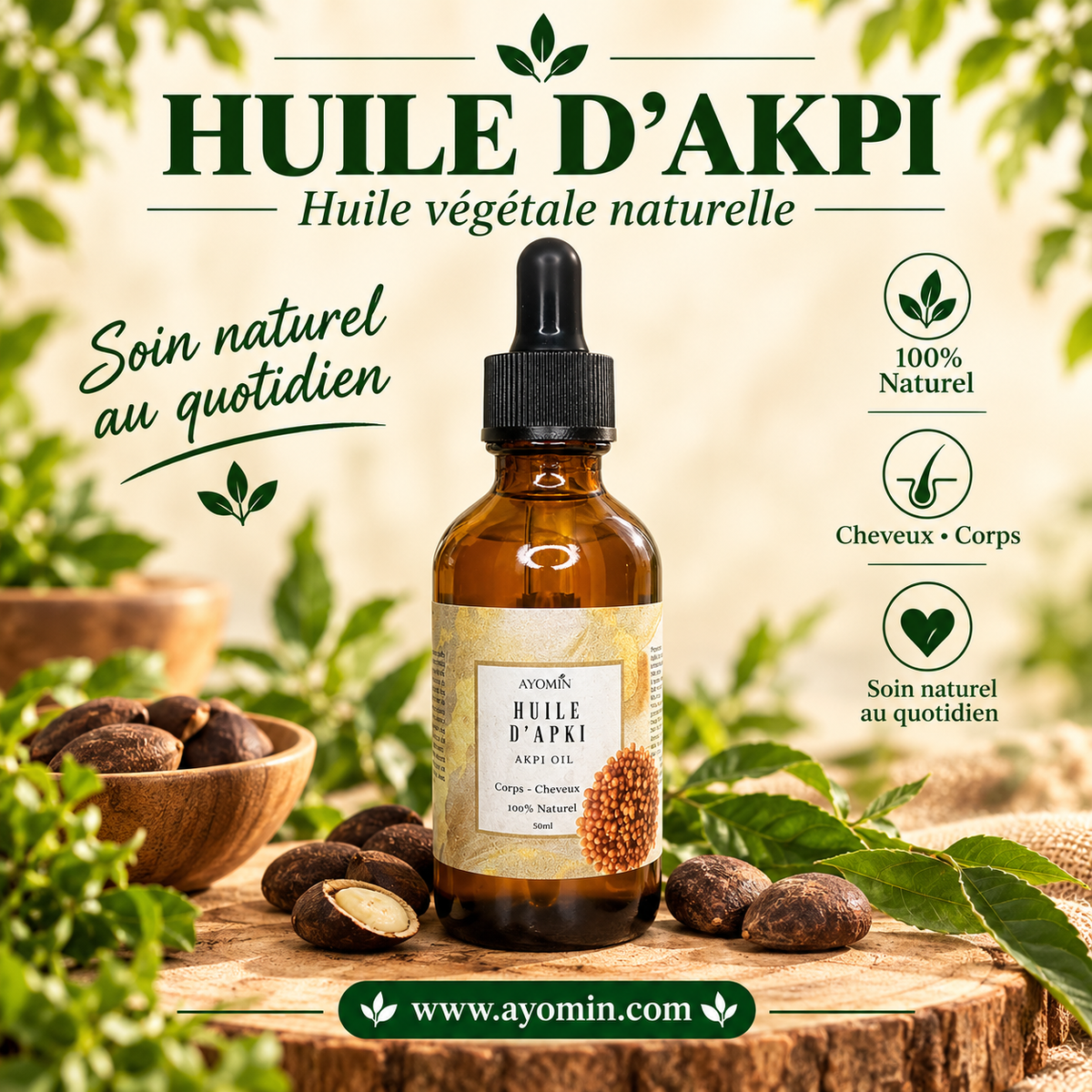 Huile d'Akpi 100ml - Huile préssée à froid