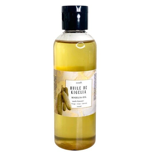 Huile de Kigelia Africana, 100ml, Huile Raffermissante Corps, Soin Naturel pour Poitrine, Hanches et Fessiers