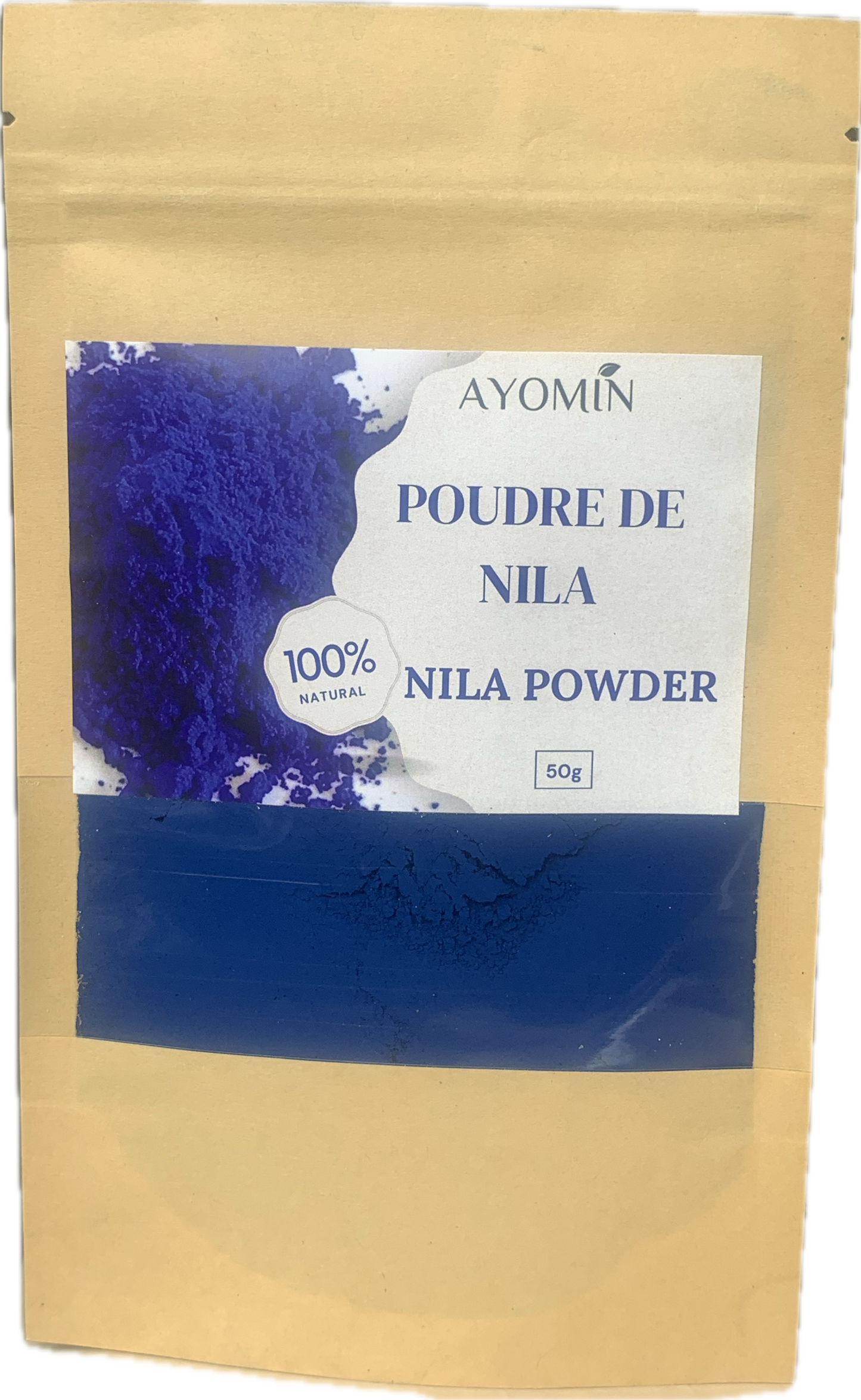 AYOMIN Poudre de Nila Bleu Original- Maroc - Soins Capilaires - Soins du visage - Eclaircissant - 50g