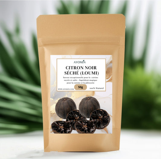 Citrons Noirs Séchés AYOMIN – 50g | 100% Naturels & Authentiques | Pour Tisanes, Cuisine Orientale, Bouillons & Infusions Détox