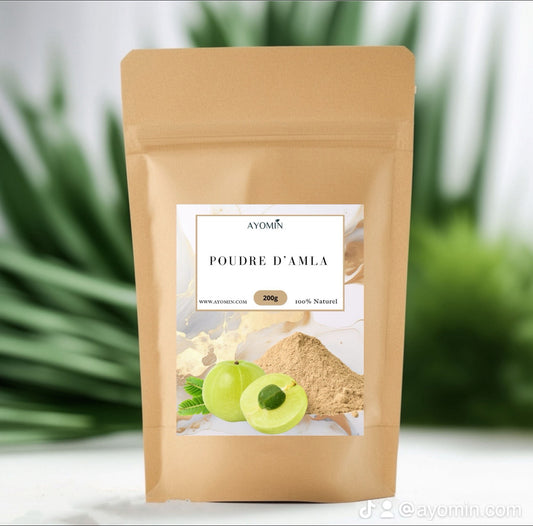 AYOMIN Poudre d'Amla, Complément Alimentaire Naturel, Superfood en Poudre, 200g, Riche en Vitamine C et Antioxydants pour Cheveux et Peau