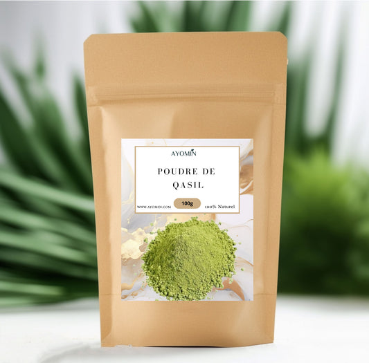 AYOMIN Poudre de Qasil, Soin Naturel pour Cheveux et Visage, 100g